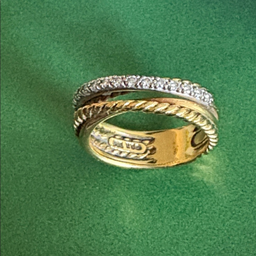 DAVID YURMAN GOLD AND DIAMOND RING